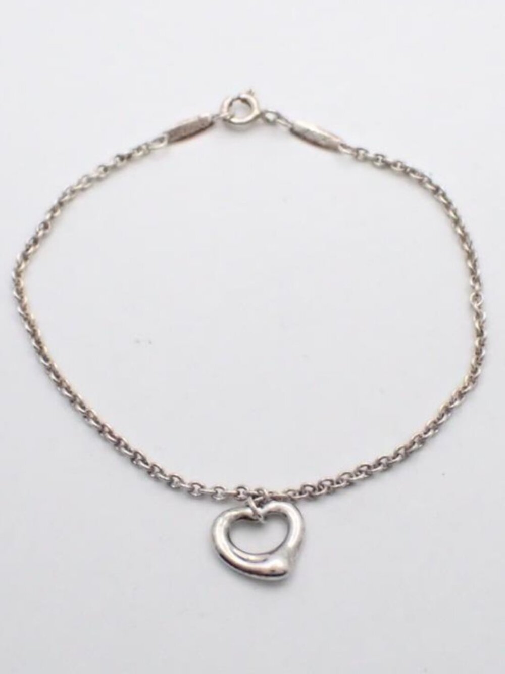 Tiffany & Co. Elsa Peretti Open Heart Bracelet 925 7.25"